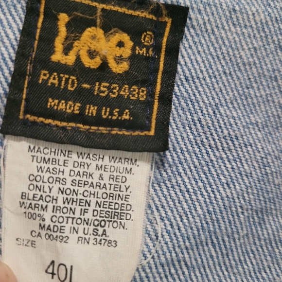 Vintage Lee Denim Jean Trucker Jacket Size 40 Blue Made In USA - Picture 7 of 10
